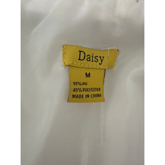 Daisy cropped white biker jacket Sz M New - Picture 4 of 4